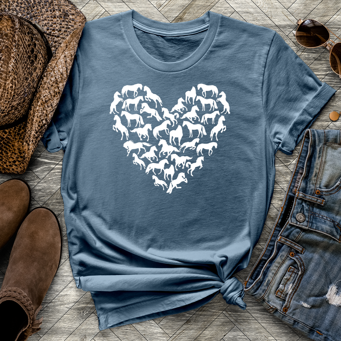 Heart-Shaped Horses Tee