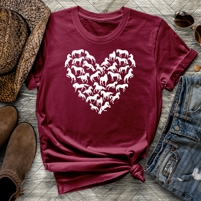 Heart-Shaped Horses Tee