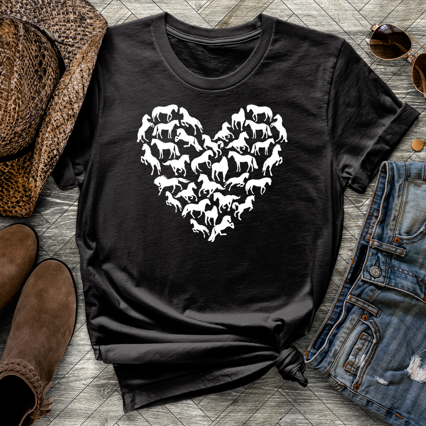 Heart-Shaped Horses Tee