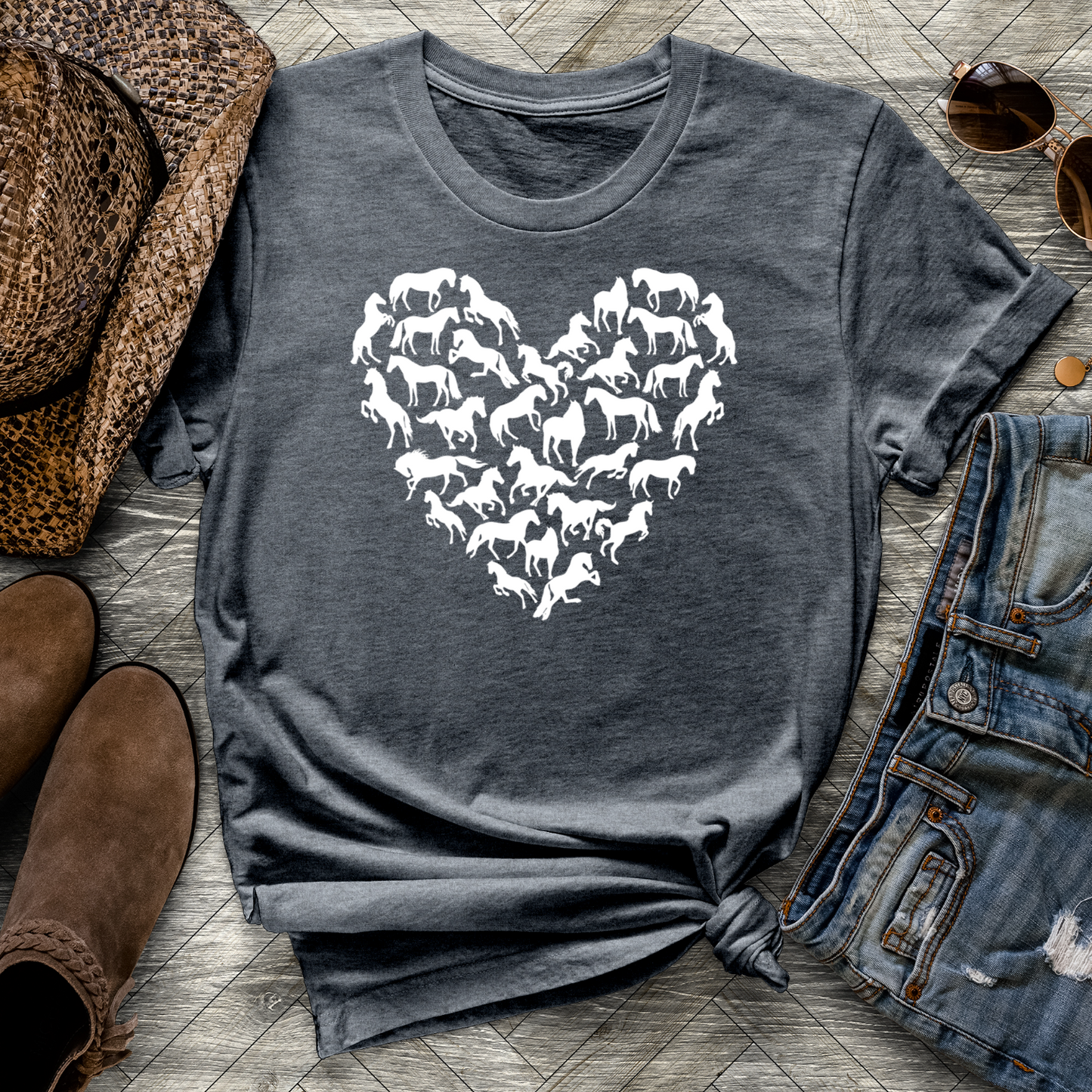 Heart-Shaped Horses Tee
