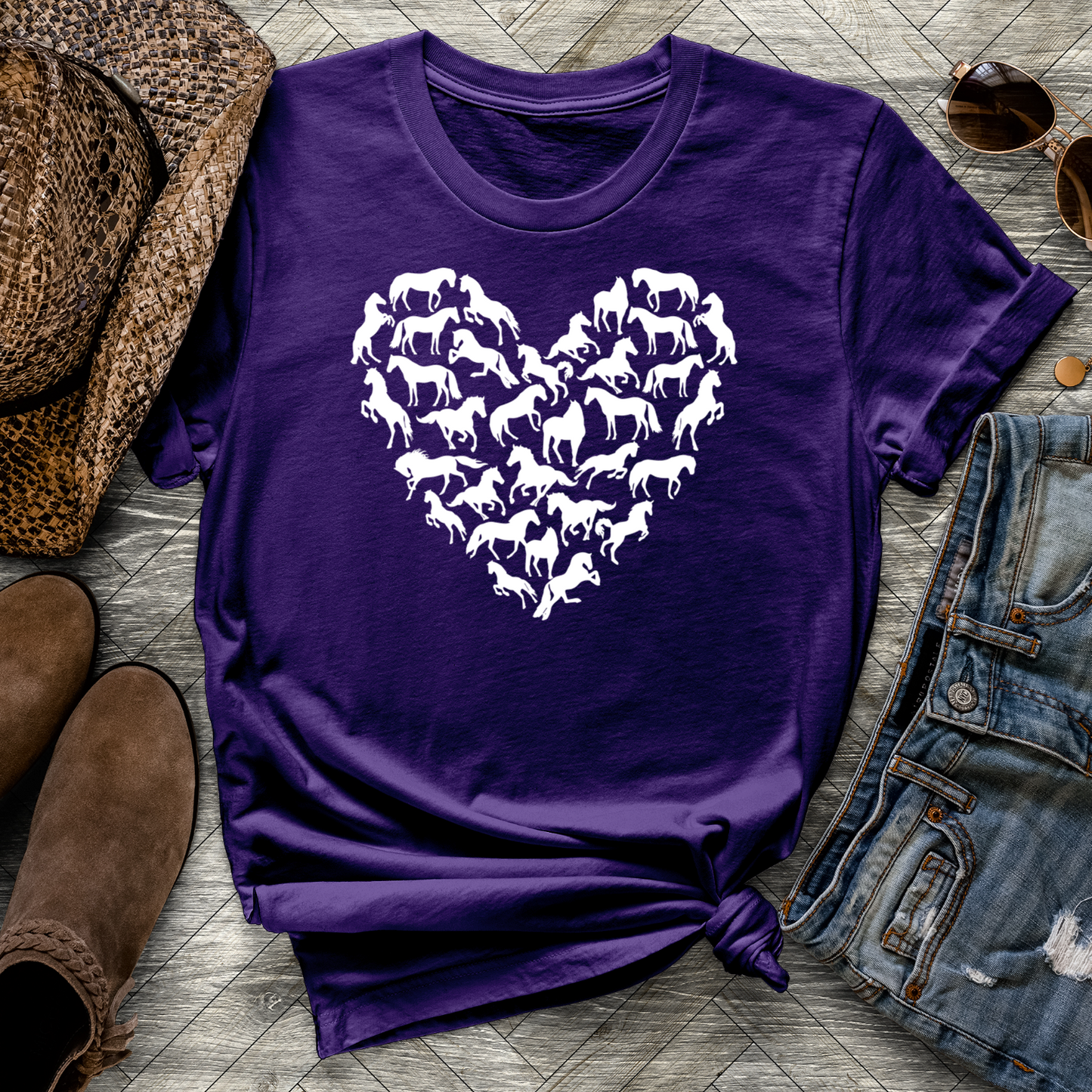 Heart-Shaped Horses Tee