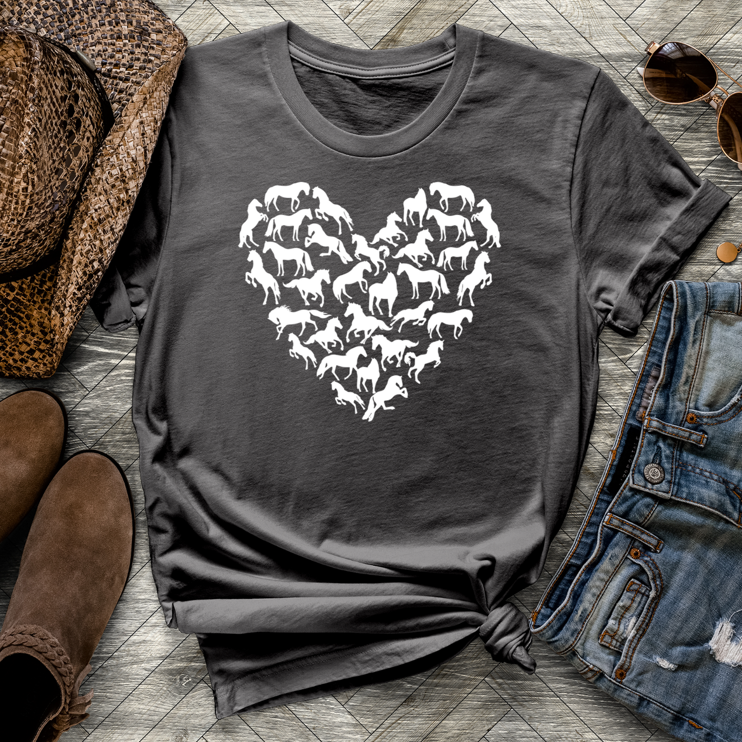 Heart-Shaped Horses Tee