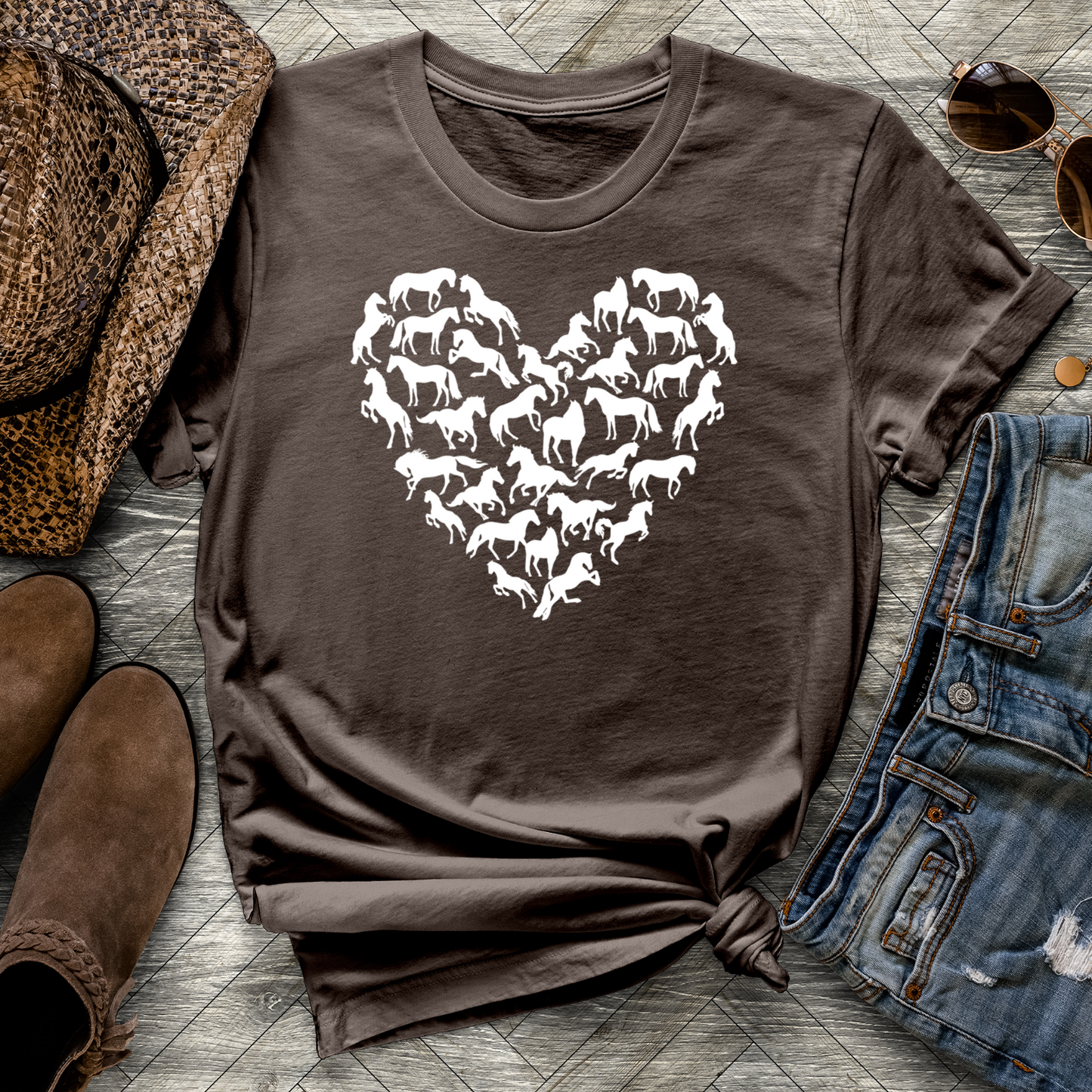 Heart-Shaped Horses Tee