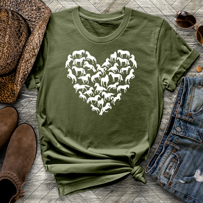 Heart-Shaped Horses Tee